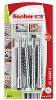 Fischer Universaldübel  UX 10 x 60 S, 4 Stück - Bohrdurchmesser: 10 mm - Länge: 60 mm - Verpackungseinheit: 4 Stück - Für Material: Beton - Spanplatten - Kalksand - Vollziegel - Naturstein - Gipsfaserplatten - Gipskarton - Set: Ja