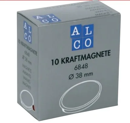 Alco Haftmagnet Ø 38 mm, 10 Stück, Mehrfarbig - Detailfarbe: Mehrfarbig - Verpackungseinheit: 10 Stück - Haftkraft: Normal haftend