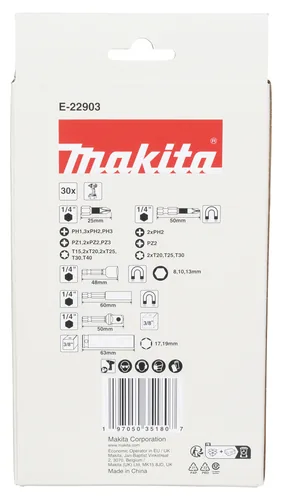 Makita Impact Black Bit- & Schlagnuss-Set, 30-tlg.
