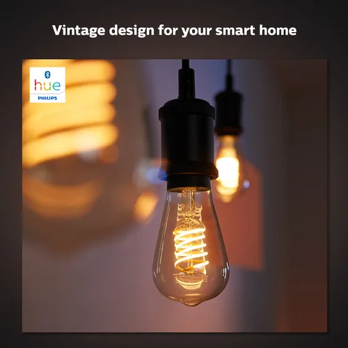 Philips Hue Leuchtmittel White E27 Einzelpack Filament 550 lm - Lampensockel: E27 - Farbtemperatur Kelvin: 2100 K - Aussenanwendung: Nein - Gesamtleistung: 7.2 W - Lichtfarbe: Warmweiss (WW) - Leuchten Kategorie: Leuchtmittel
