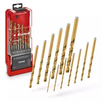 Einhell Metallbohrer-Set HSS-TiN 13tlg LS - Set: Ja - Für Material: Blech - Eisen - Aluminium - Metall - Stahl - Kunststoff - Bohrerschaft: Zylinderschaft - Bohrertyp: Metallbohrer-Set - Bohrlochdurchmesser: 1.5-6.5 mm