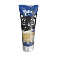 Lucky Lou Katzen-Snack Tube Quetschkopf Lachs 75 g - Snackart: Paste - Tierbedürfnis: Kein besonderes Bedürfnis - Geschmacksrichtung: Fisch - Zertifikate: Keine Zertifizierung - Fleischsorte: Lachs - Futtereigenschaft: Keine besondere Futtereigenschaft
