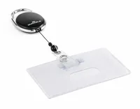 Durable ID card cover with badge reel STYLE for 1 card landscape