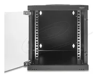 Delock 10? Netzwerkschrank 6 HE mit Glastür zur Stand- oder Wandmontage, 240 mm Tiefe, Traglast 30 kg, 330 x 312 x 300 mm, schwarz
