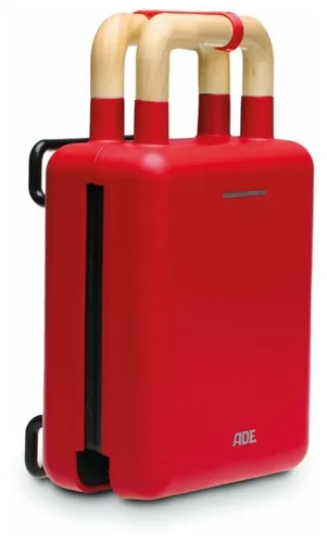ADE Waffeleisen Rot - Leistung: 600 W - Anzahl pro Durchgang: 1 - Motiv: Würfel - Streifen