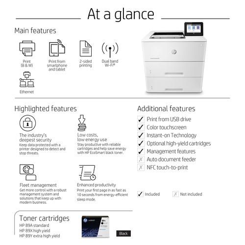 HP LaserJet Enterprise M507x 1200 x 1200 DPI A4 Wifi