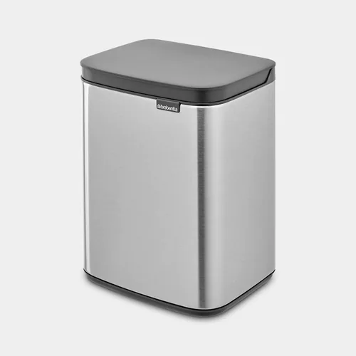 Brabantia Kosmetikeimer Bo Waste Bin 4 l, Silber matt - Fassungsvermögen: 4 l - Höhe: 27.2 cm - Anzahl Behälter: 1 - Detailfarbe: Silber matt - Form: Eckig - Material: Stahl