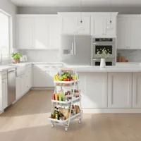 relaxdays Küchenwagen 84.5 x 57 x 31 cm Weiss - Tiefe: 31 cm - Breite: 57 cm - Höhe: 84.5 cm - Detailmaterial: Buche - Eisen - Grundmaterial: Holz - Metall