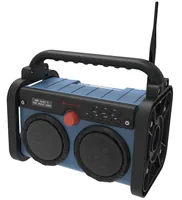 soundmaster Baustellenradio DAB85BL Blau - Widerstandsfähigkeit: Spritzwassergeschützt - Staubgeschützt - Radio Tuner: DAB+ - FM - Stromversorgung: Akkubetrieb - Netzbetrieb - Detailfarbe: Blau - Streaming Formate: Keine - Ausstattung: Display - Equalizer