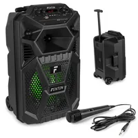 Fenton PA-System FPC8T Party Speaker - Lautsprecher Kategorie: Aktiv - Bauweise: Multifunktionsbox - Eigenschaften: Integrierter MP3 Player - Fernbedienbar - Rollen - Bluetooth Audio Streaming - Akkubetrieb - Mikrofoneingang - Bestückung: 1x 8