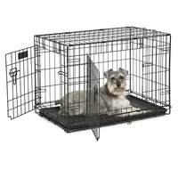 ferplast Transportbox Dog-Inn-75, faltbare Metallbox - Breite: 77.4 cm - Höhe: 54.6 cm - Tiefe: 48.5 cm - Detailfarbe: Schwarz - Produkttyp: Transportbox - Tierart: Hund