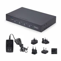STARTECH.COM 4-Port KM Switch mit Maus-Roaming USB 3.0 Umschalter Tastatur und Maus Switch 3,5mm/USB Audio TAA Konform
