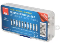 Max Hauri Schmelzsicherung Set 5 x 20 mm Träge, 100 Stück - Nennstrom: 0.5 A - 0.63 A - 4 A - 1.6 A - 2.5 A - 6.3 A - 2 A - 0.315 A - 1 A - 10 A - Typ: Feinsicherung - Bauart: Klar - Auslösecharakteristik: Träge (T)