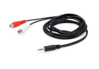 Equip Audiokabel - 2 RCA (W) - mini-phone 3.5mm (M) - 2,5m - Black