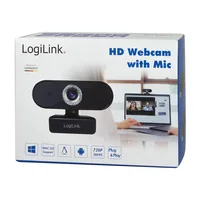 Logilink Webcam 720p HD Webcam Mikrofon schwarz