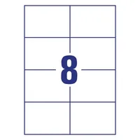 Avery Zweckform Universal-Etiketten LR3427 105 x 74 mm, 10 Blatt - Klebehaftung: Stark haftend - Drucker Kompatibilität: Laser - Inkjet - Anzahl Blatt: 10 × - Papierformat: A4 - Anzahl Etiketten: 80 - Etikettengrösse: 105 x 74 mm