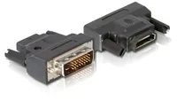 Delock Adapter DVI-25pin m - HDMI f mit LED - Kabeltyp: Adapter - Videoanschluss Seite A: DVI-D - Videoanschluss Seite B: HDMI