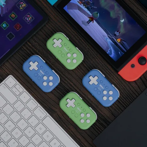 8bitdo Gamepad Micro Wireless Controller NSW2/NSW/Android Blau - Plattform: Android - Nintendo Switch - Nintendo Switch 2 - Nintendo Switch OLED-Modell - Verbindungsmöglichkeiten: Bluetooth - USB Typ-C - Controller Typ: Gamepad - Detailfarbe: Blau