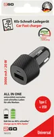 2GO KFZ-Ladegerät 20W 1xUSB-C 1xUSB-A schwarz