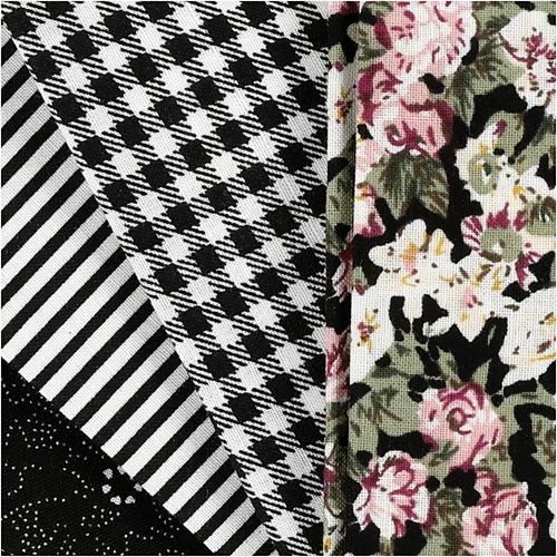 Creativ Company Stoff Fabric 4-teilig, 45 cm  55 cm - Breite: 45 cm - Länge: 55 cm - Material: Baumwolle - Detailfarbe: Schwarz