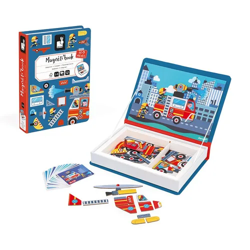 Janod Beschäftigungsspielzeug Magnetbuch Feuerwehr - Altersempfehlung ab: 3 Jahren - Material: Karton - Eigenschaften: Keine Eigenschaft - Zertifikate: Keine Zertifizierung - Detailfarbe: Mehrfarbig - Blau