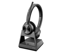 HP Poly Savi 7320-M Office Stereo DECT 1880-1900 MHz Headset Kopfhörer Kabelgebunden Kopfband Anrufe/Musik Bluetooth Ladestation Schwarz