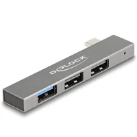 DELOCK 3 Port Slim USB Hub mit USB Type-C zu 1x USB 10 Gbps