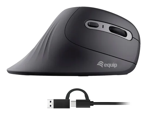 Equip Ergonomische Maus USB-A-C Stker 1.80m Rechts schwarz