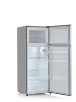 Severin Kühlschrank DT 8761 Silber, Rechts, Wechselbar - Energieeffizienzklasse: E - Bauart: Freistehend - Einbaunormen: Keine - Nutzinhalt Kühlen: 165 l - Nutzinhalt Gefrieren: 41 l - Breite: 55 cm