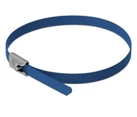 Delock Edelstahlkabelbinder L 200 x B 4,6 mm blau 10 Stück