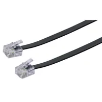 Schwaiger TAE Kabel RJ11 -> RJ11 6P4C 6m schwarz flach