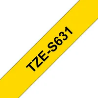 TZE-S631 LAMINATED TAPE 12MM 8M BLACK ON YELLOW EXTRA-STRONG