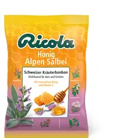 Ricola Bonbons Honig Salbei 75 g - Produkttyp: Lutschbonbons - Nährwertangabe pro: 100 g - Energiegehalt (in kj): 1650 KJ - Energiegehalt (in kcal): 395 Kcal - Fett: 0 g - Davon gesättigte Fettsäuren: 0 g