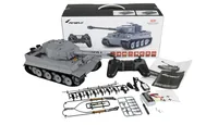 Amewi Panzer Tiger I PV mit IR Battlefunktion, RTR, 1:24 - Altersempfehlung ab: 14 Jahren - Detailfarbe: Grau - Benötigt zur Fertigstellung: Batterien für Sender - USB Netzteil - Kapazität Wattstunden: 5.92 Wh - Modelltyp: Militärfahrzeug