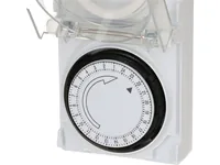 Max Hauri Zeitschaltuhr IP55 24 h Mechanisch - Montage: Zwischenstecker - Kürzeste Schaltzeit: 15 min - Anwendungsbereich: Outdoor - Indoor - Anzahl Schaltpunkte: 24 - Funktionsweise Zeitschaltuhr: Mechanisch - Funktionen: Dauerbetrieb Ein/Aus