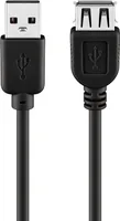 USB 2.0 Verlängerungskabel, USB-A Stecker > USB-A Buchse (schwarz, 5 Meter)