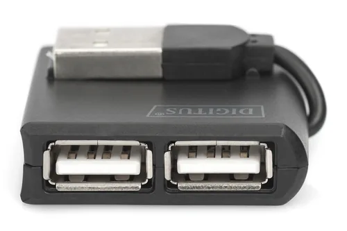 DIGITUS USB-Hub 4-Port 2.0->4xA2.0 integr. Kabel schwarz