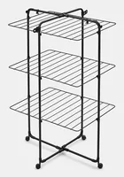Brabantia Turmtrockner HangOn 23 m, Schwarz matt - Leinenlänge: 23 m - Detailfarbe: Schwarz matt - Wäscheständer Art: Turmtrockner - Material: Stahl