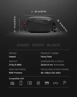 inateck Gürteltasche FB01002 black 24,5cm 14cm 5,5cm