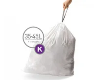Simplehuman Müllbeutel K 45 l, 20 Stück - Parfümiert: Nein - Volumen: 45 l - Trageriemen: Ja - Material: Kunststoff