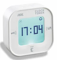 ADE Küchentimer Weiss - Materialtyp: Kunststoff - Funktionen: Weckalarm - Countdowntimer - Beleuchtung - Stoppuhr - Material: Acrylnitril-Butadien-Styrol (ABS) - Detailfarbe: Weiss - Displaytyp: LCD