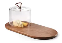 Philippi Käseglocke Walnuss 40 x 21 x 12 cm - Anwendungszweck: Hartkäse - Materialtyp: Glas - Set: Ja