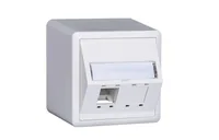 R&M Netzwerkdose EDIZIOdue 74 x 74, 2 Port leer weiss Cat 5 6 - Detailfarbe: Weiss - Montage: Aufputz - E-Nr.: 0 - Serie: EDIZIOdue - Schirmung: Nein - Schnittstellen: R&M freenet - 2x RJ-45