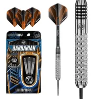 Winmau Dartpfeile Steeldart Barbarian 3 Stück - Gewicht: 24 g - Verpackungseinheit: 3 Stück - Material: Inox - Detailfarbe: Schwarz - Silber - Braun - Dart Art: Steel Dart