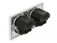 2-fach Einbausteckdose mit 4 x USB Typ-A Ladeport 2 x 2,8 A