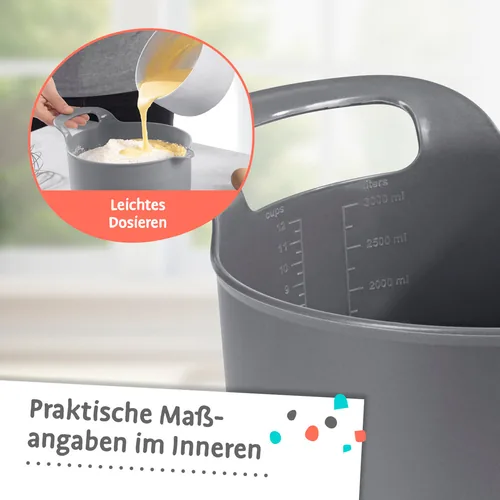 GOURMETmaxx Schüssel 4-teilig, , 4 Stück, Schwarz/Grau/Weiss - Unterteilungsmöglichkeit: Nein - Material: Kunststoff - Detailfarbe: Grau - Schwarz - Weiss - Set: Ja - Form: Rund
