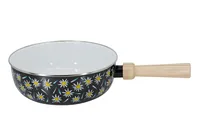 Kadastar Fondue-Caquelon Edelweiss Wiese Schwarz - Material: Stahl - Detailfarbe: Schwarz - Fondue Variante: Käsefondue - Spülmaschinenfest: Nein - Durchmesser: 22 cm - Kompatible Kochfelder: Glaskeramik - Gas - Halogen - Induktion