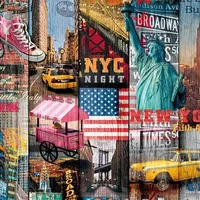 d-c-fix Designfolie Manhattan - Breite: 45 cm - Länge: 2 m - Detailfarbe: Mehrfarbig - Anwendungszweck Folie: Wand - Möbel - Klebehaftung: Selbstklebend