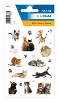 Herma Stickers Motivsticker Fröhliche Katzenkinder 3 Blatt / 63 Sticker - Motiv: Haustiere