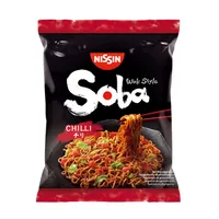 Nissin Food Soba Nudeln Chili 9 x 111 g - Produkttyp: Asiatische Nudelgerichte - Nährwertangabe pro: 100 g - Energiegehalt (in kj): 812 KJ - Energiegehalt (in kcal): 194 Kcal - Fett: 7.8 g - Gesättigte Fettsäuren: 3.8 g
